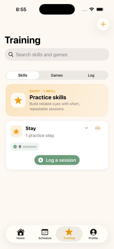 EasyDaisy training screen with a Stay skill